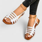 Women's Open Toe Strappy Flat Sandals with Slingback Strap | Brooklyn