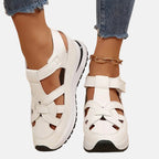 Women's Orthopedic Cutout Platform Sandals with Velcro Strap | Elena
