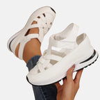 Women's Orthopedic Cutout Platform Sandals with Velcro Strap | Elena