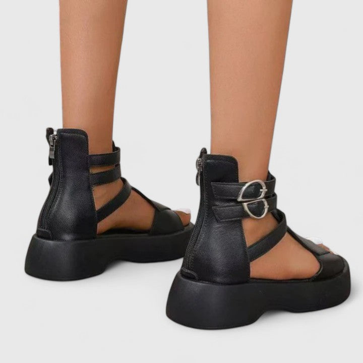 Women's Platform Gladiator Sandals with Ankle Straps | Freya