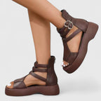 Women's Platform Gladiator Sandals with Ankle Straps | Freya