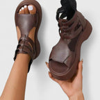 Women's Platform Gladiator Sandals with Ankle Straps | Freya