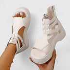 Women's Platform Gladiator Sandals with Ankle Straps | Freya