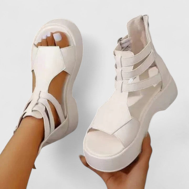 Women's Platform Gladiator Sandals with Ankle Straps | Freya