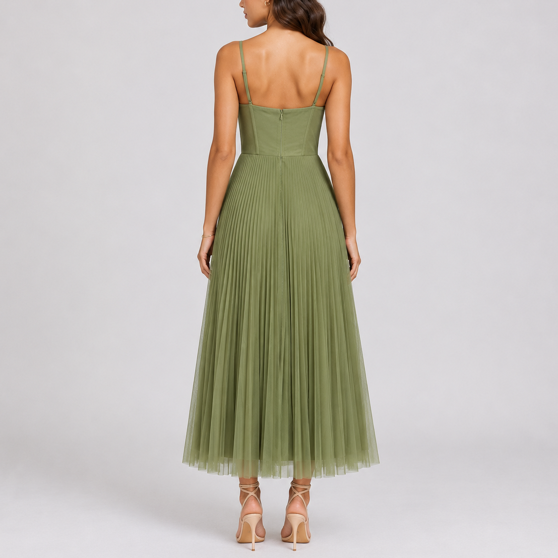 Women's Pleated Tulle Bustier Maxi Dress | Kirsten