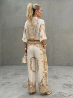 Women's Printed Two-Piece Set - Zip-Front Blouson Top & Trousers | Tilly
