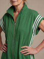 Women's Relaxed Zip-Front Jumpsuit with Side Stripe Panels | Layla
