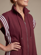 Women's Relaxed Zip-Front Jumpsuit with Side Stripe Panels | Layla
