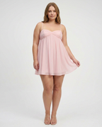 Women's Ruched Babydoll Mini Dress | Florence