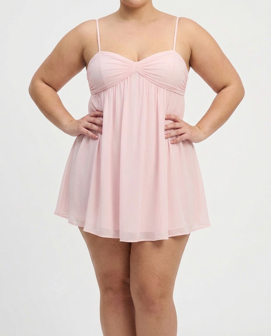 Women's Ruched Babydoll Mini Dress | Florence