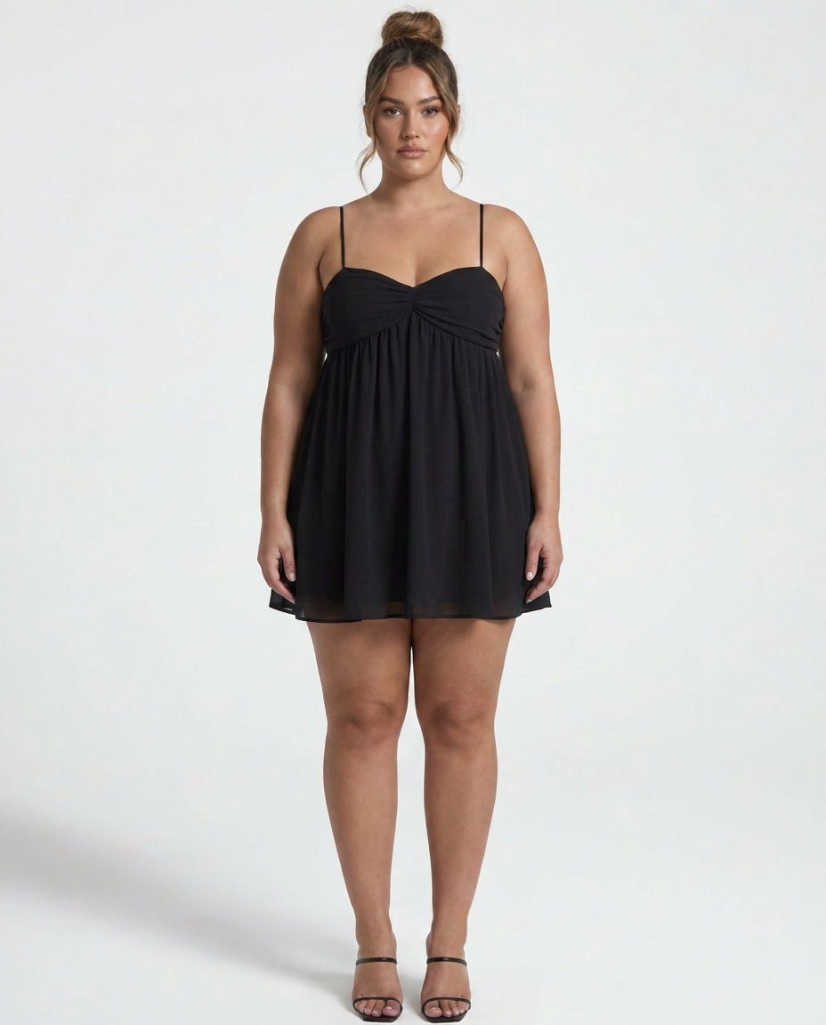 Women's Ruched Babydoll Mini Dress | Florence