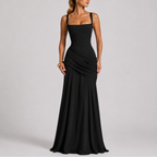 Women's Ruched Square Neck Maxi Evening Dress | Nicole