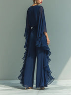 Women's Ruffled Chiffon Flared Sleeve Trouser Set | Maisie