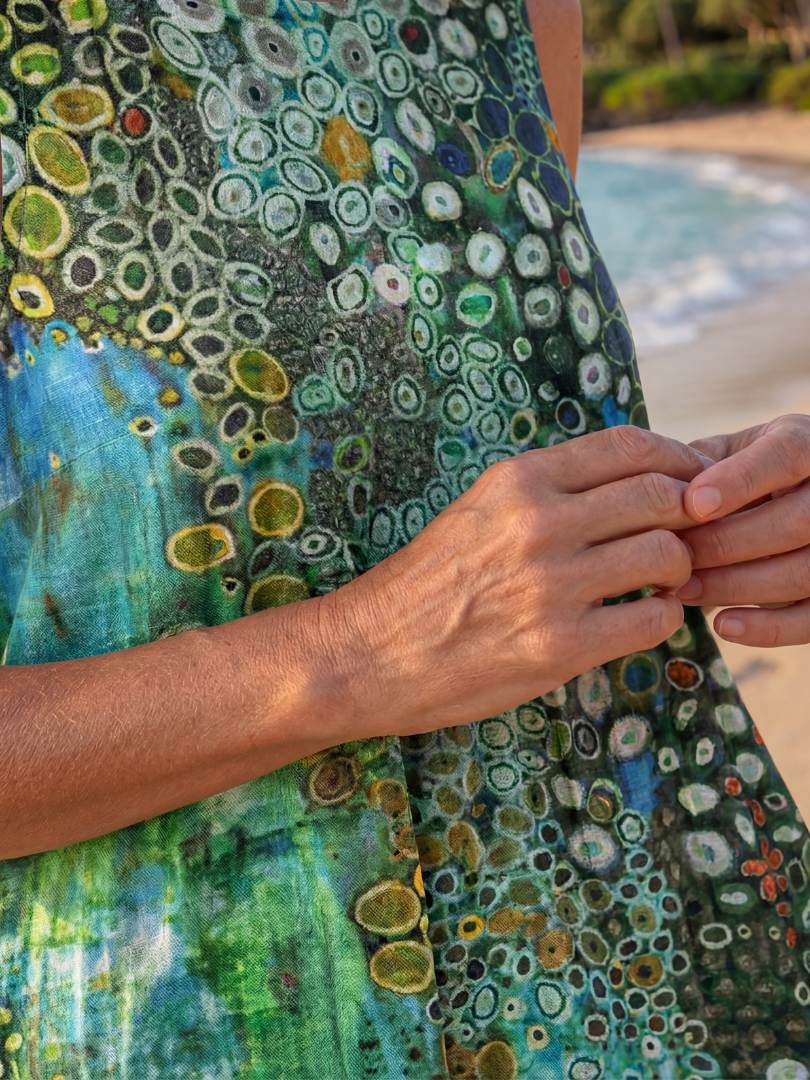 Women's Sleeveless Ocean Mosaic Midi Dress | Brooklyn