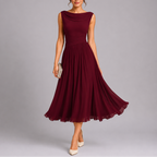 Women's Sleeveless Pleated Midi Dress | Rowena