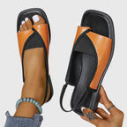 Women's Square Toe Flat Sandals with Slingback Strap | Vanessa