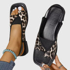 Women's Square Toe Flat Sandals with Slingback Strap | Vanessa