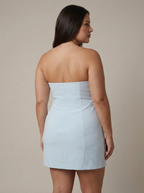 Women's Strapless Rosette Bodycon Mini Dress | Rowena