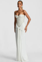 Women's Strapless Sequin Corset Evening Maxi Dress | Ella