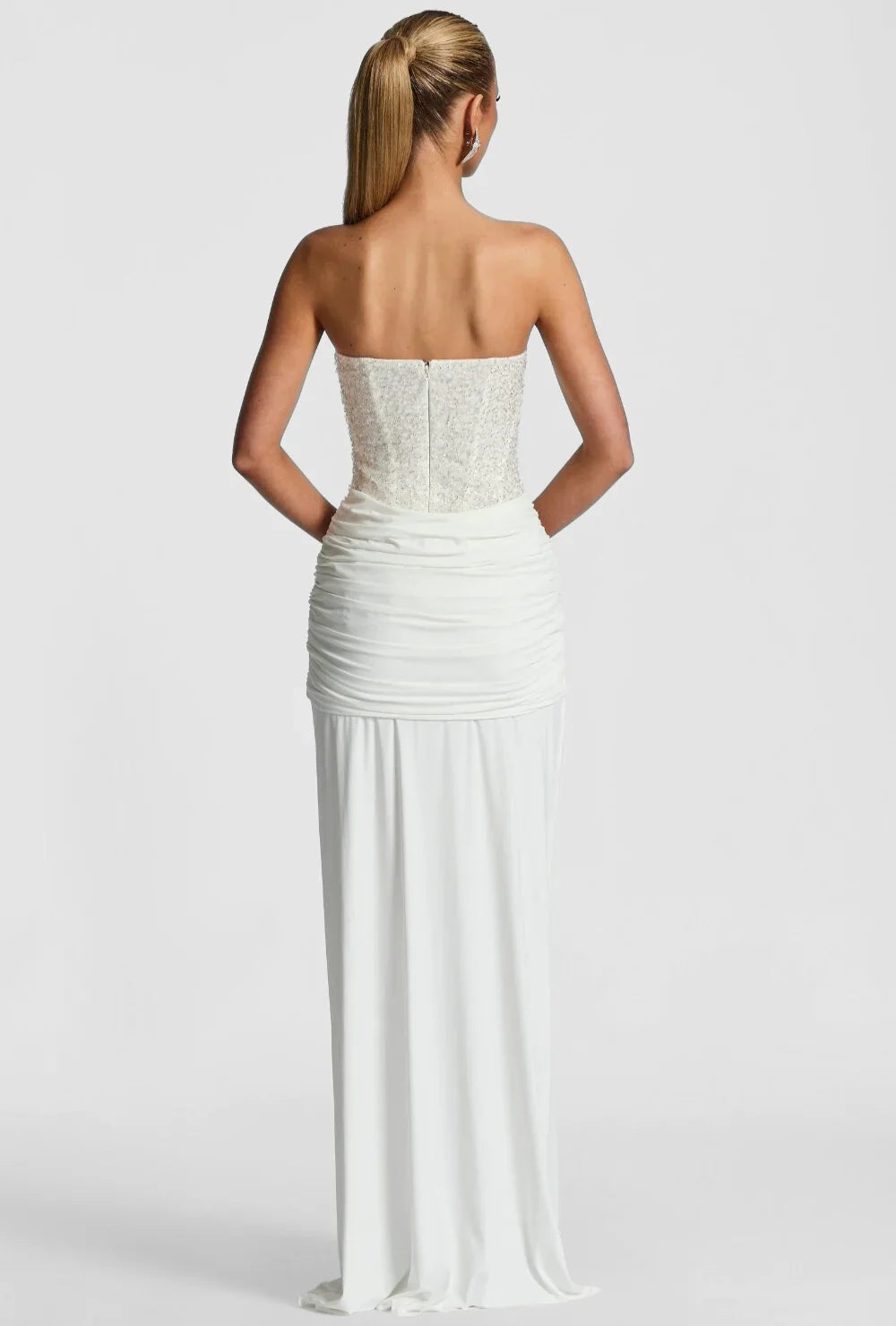 Women's Strapless Sequin Corset Evening Maxi Dress | Ella
