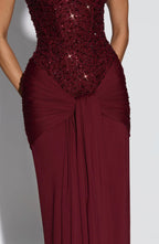 Women's Strapless Sequin Corset Evening Maxi Dress | Ella