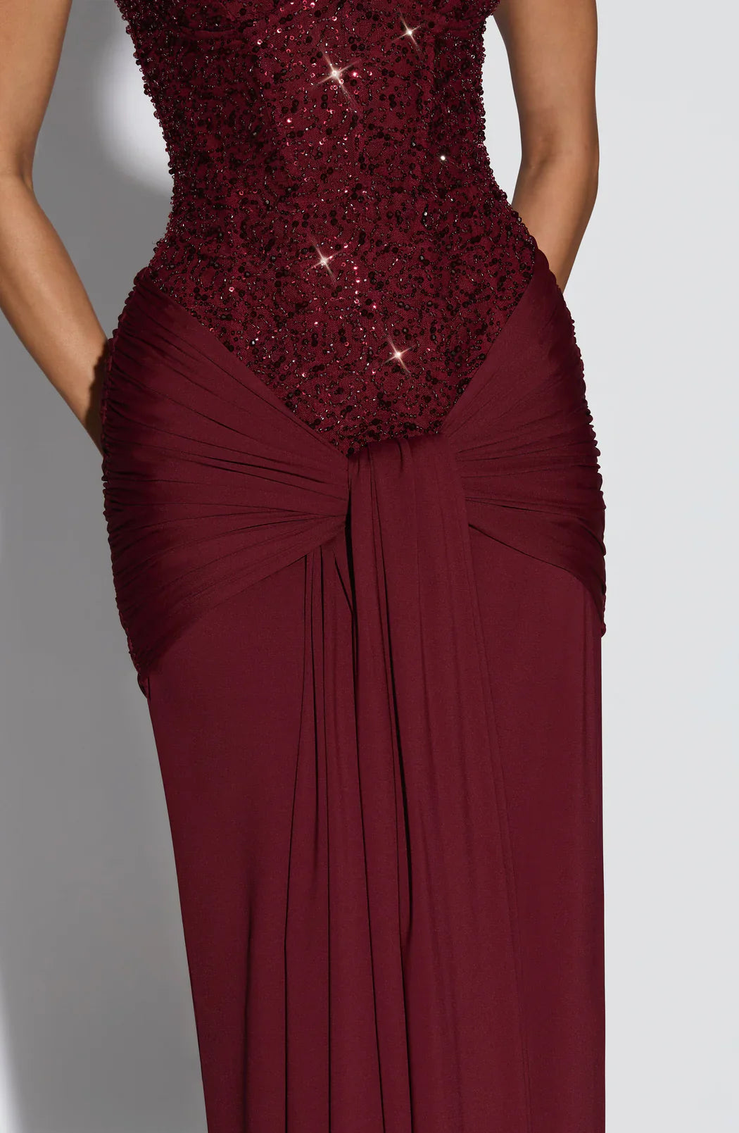 Women's Strapless Sequin Corset Evening Maxi Dress | Ella