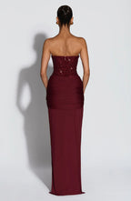 Women's Strapless Sequin Corset Evening Maxi Dress | Ella