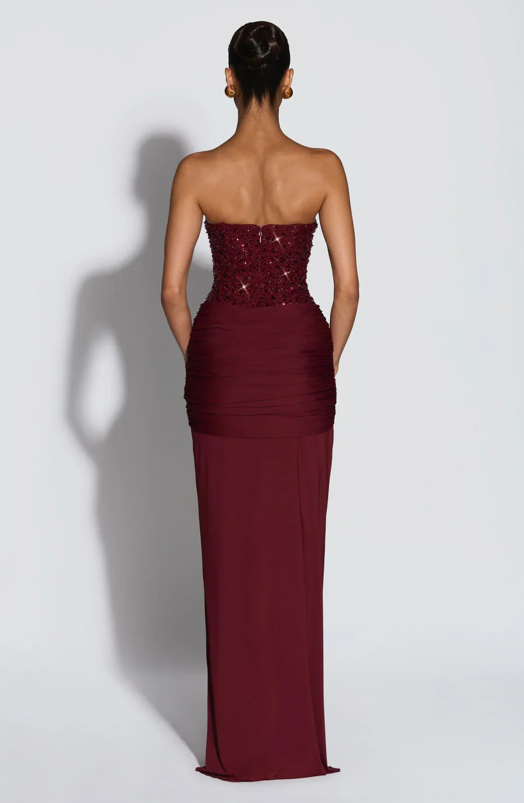 Women's Strapless Sequin Corset Evening Maxi Dress | Ella