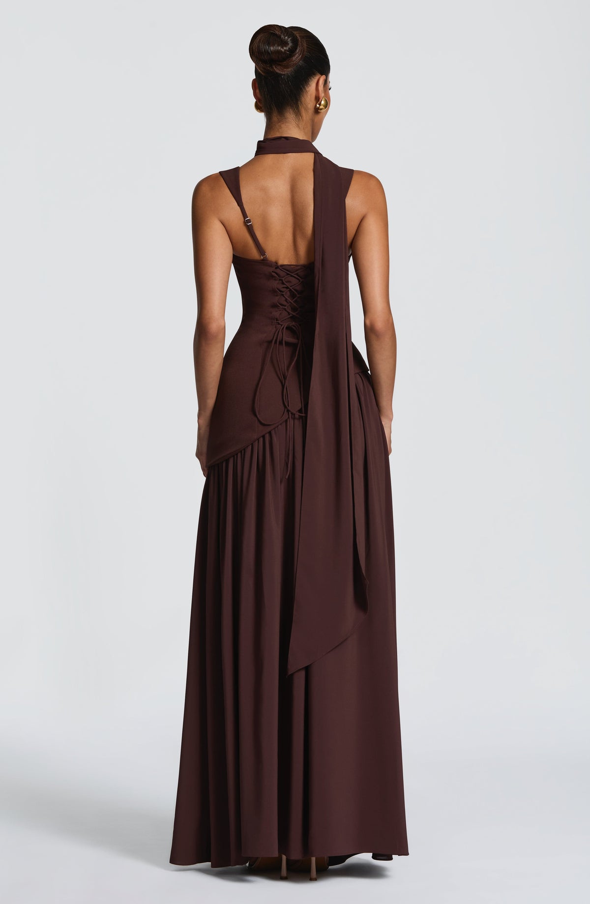 Women's Structured Maxi Dress with Cutout Neckline & Slit | Grace