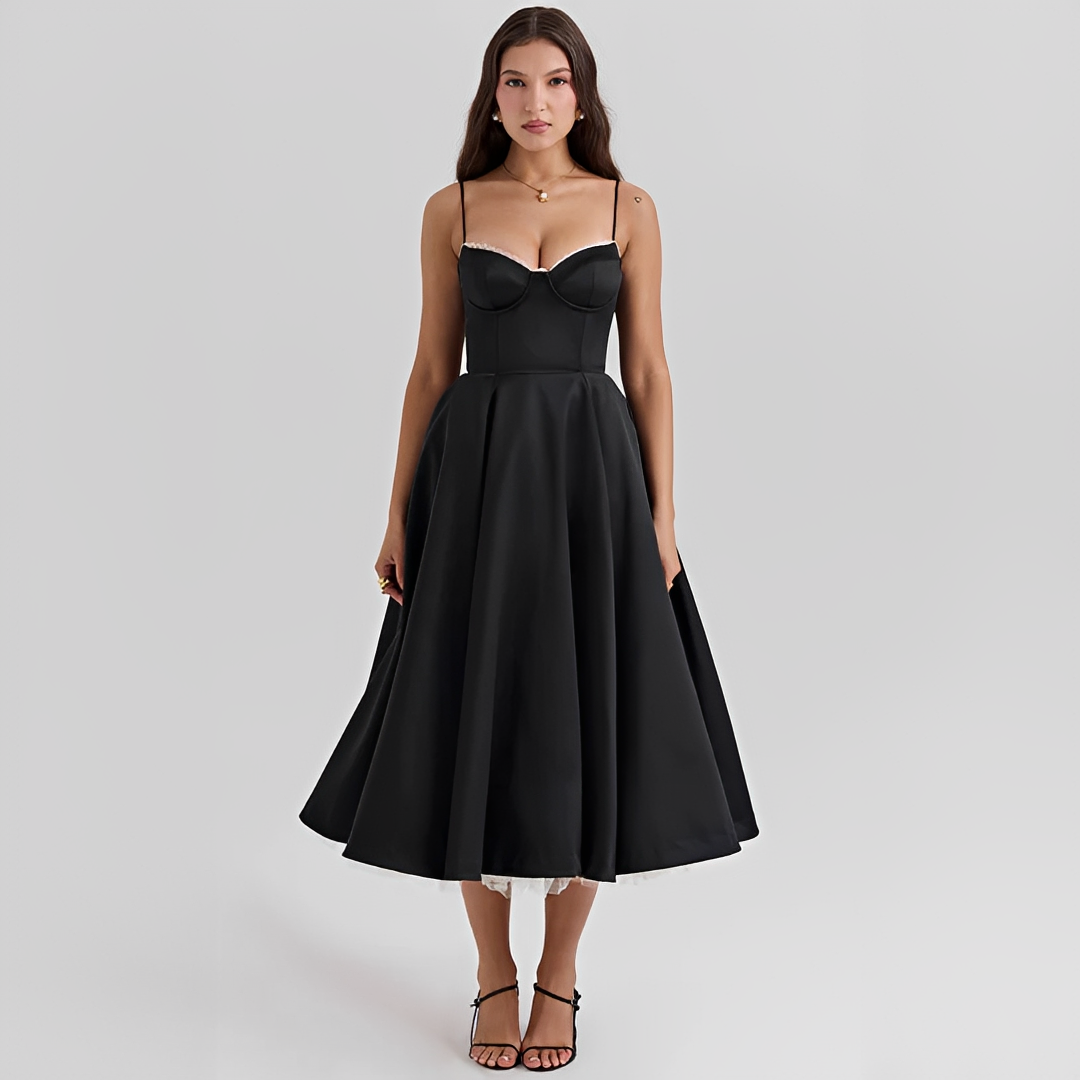 Women's Sweetheart Bustier Evening Dress with Pleated Skirt | Phoebe