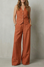 Women's Tailored Waistcoat & Wide-Leg Trouser Co-ord Set | Ramona
