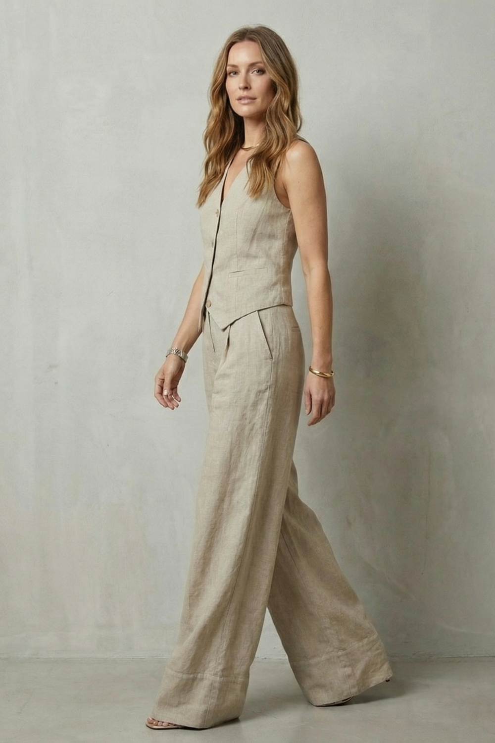 Women's Tailored Waistcoat & Wide-Leg Trouser Co-ord Set | Ramona