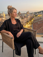 Women's Three Piece Linen-Look Top & Wide Leg Pants Set | Ava
