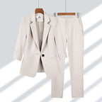 Women's Three-Quarter Sleeve Blazer & Trousers Suit Set | Clara