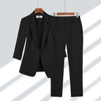 Women's Three-Quarter Sleeve Blazer & Trousers Suit Set | Clara