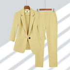 Women's Three-Quarter Sleeve Blazer & Trousers Suit Set | Clara