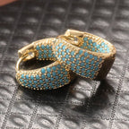 Women's Turquoise Beaded Gold Hoop Earrings | Lena