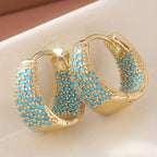 Women's Turquoise Beaded Gold Hoop Earrings | Lena