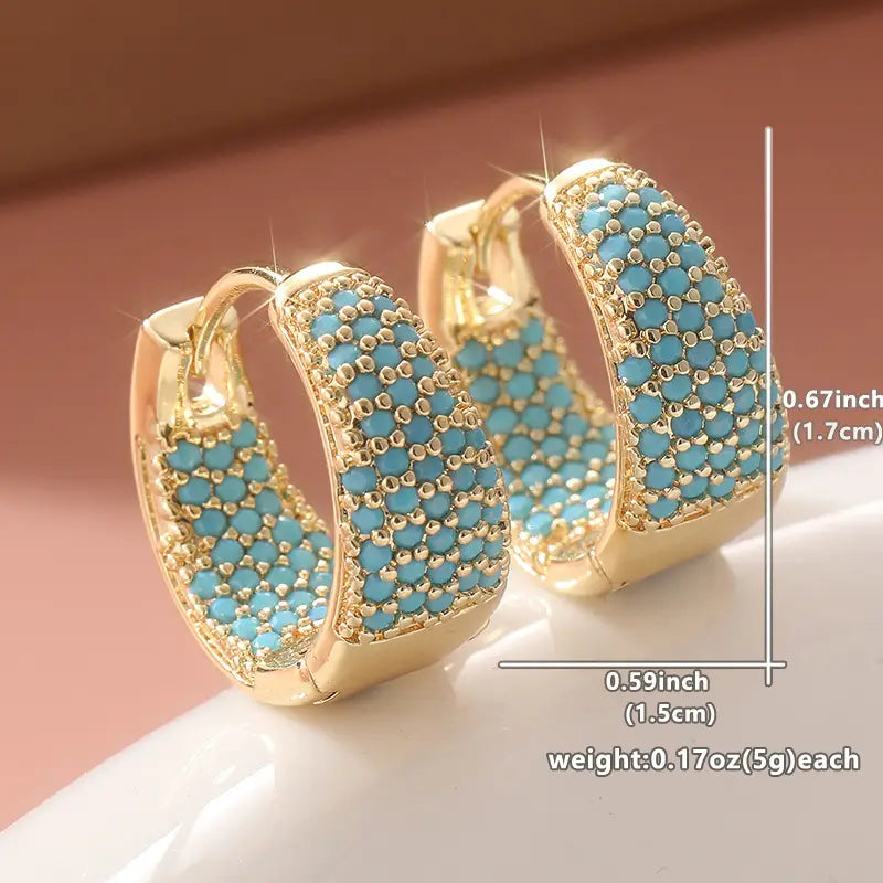 Women's Turquoise Beaded Gold Hoop Earrings | Lena