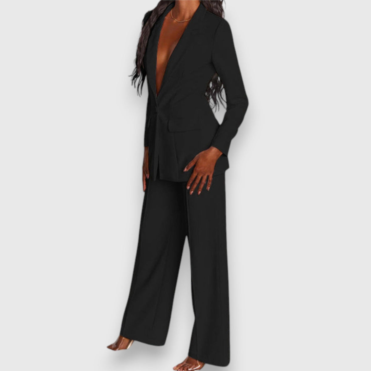 Women's Two-Piece Blazer & Wide-Leg Trouser Suit Set | Claire