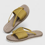 Women's Woven Crisscross Platform Slide Sandals | Vivian