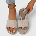 Women's Woven Crisscross Platform Slide Sandals | Vivian