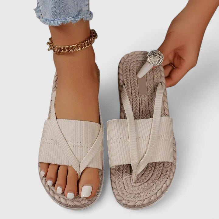 Women's Woven Crisscross Platform Slide Sandals | Vivian