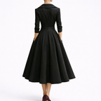 Women's Wrap Midi Dress with Collar & 3/4 Sleeves | Kayla
